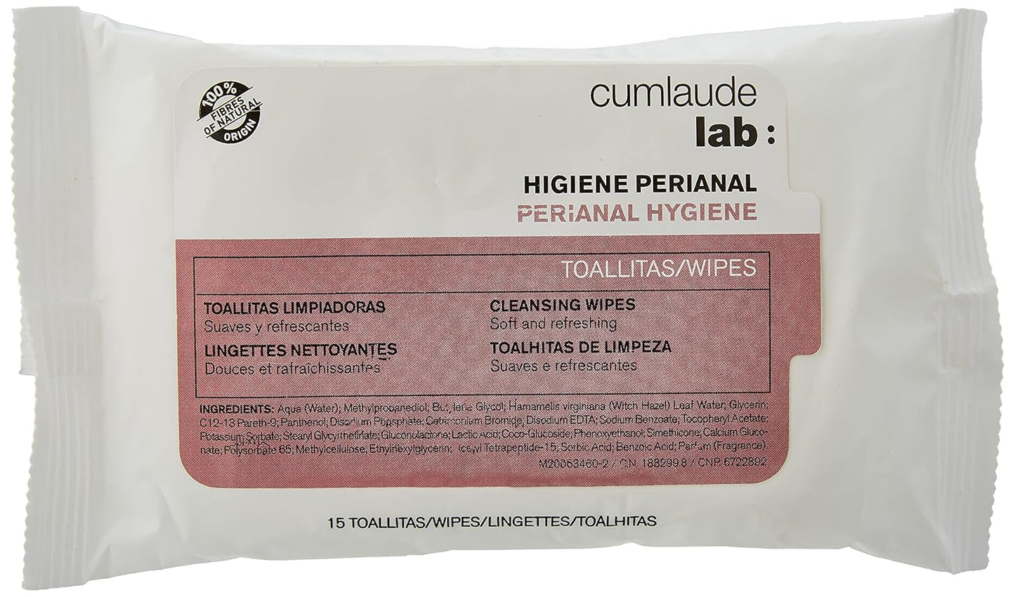 Lab - Perianalservietter, Vådrengøringsservietter til perianal hygiejne, Provitamin B5, fugtgivende, hypoallergen, parabener og alkoholfri, dermatologisk testet - 15 stk.