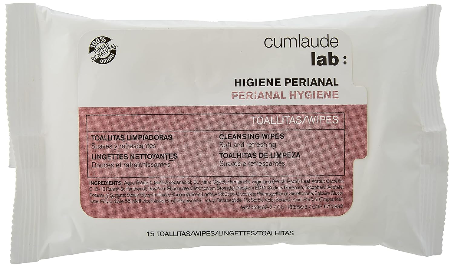 Lab - Perianalservietter, Vådrengøringsservietter til perianal hygiejne, Provitamin B5, fugtgivende, hypoallergen, parabener og alkoholfri, dermatologisk testet - 15 stk.
