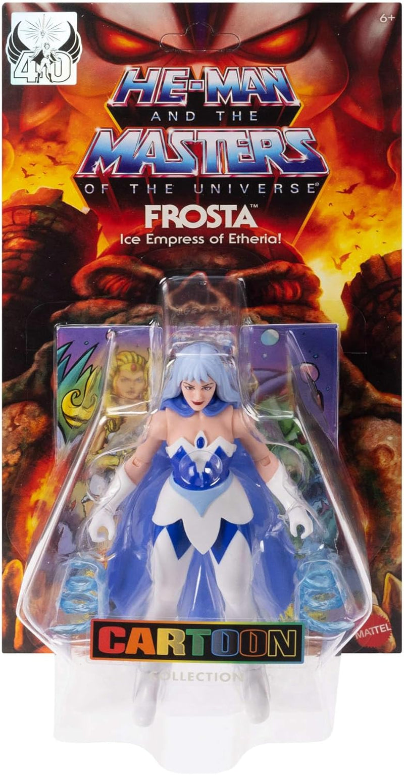 Masters of the Universe Origins Action Figure Cartoon Collection Frosta, ca. 14 cm høj, fra 1980'ernes tv-serie, magtens prinsesse med iskraft, detaljeret design og kappe, JBM87 Actionfigurer Naty Shop