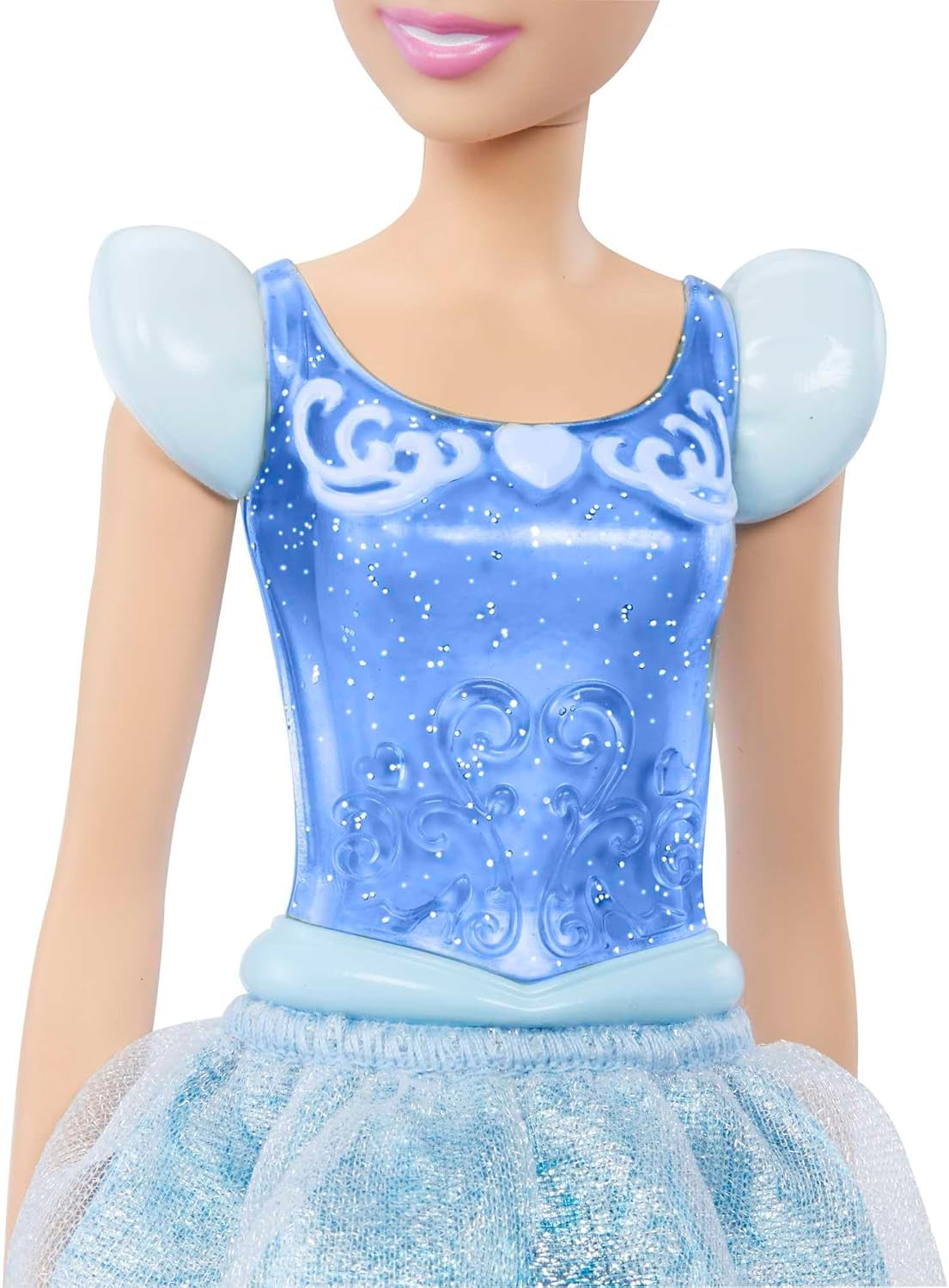 Mattel DISNEY Princess Askepot bevægelig dukke med glitrende kjole, aftagelige sko og tiara, kambart hår til frisørsjov, fra 3 år og opefter, HLW06 Naty Shop Dolls