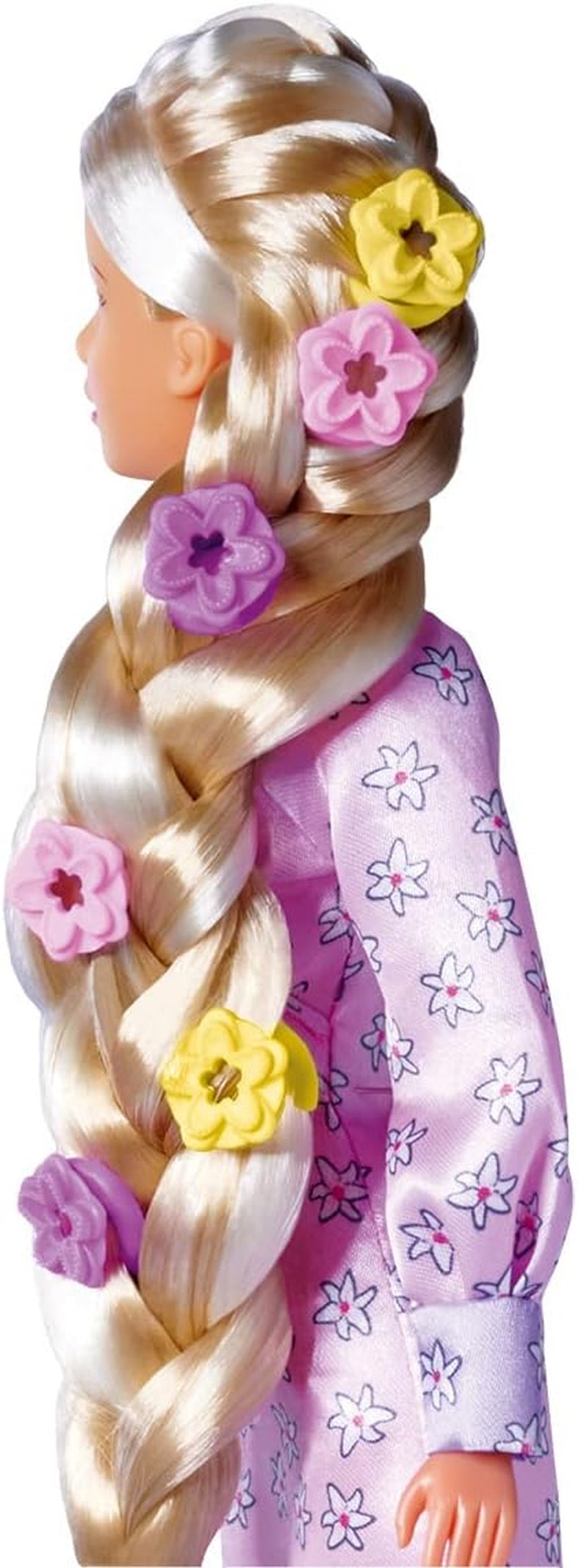 Simba 105733640 - Steffi Love Flower Hair, dukke med ekstra langt hår, inkluderer 6 clips, flettilbehør og kam, 29 cm, i alderen 3+