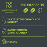 Martermühle Mexiko Bio Espressobohnen entkoffeiniert 1 kg mittelkräftig I Arabica I Smag: Nougat, Zartbitterschokolade I Ganze Bio Espresso-Bohnen schonend geröstet, säurearm
