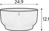 elho Vibes Fold Bowl 25 - Indendørs urtepotter - 100% genbrugsplast - Ø 24,9 x H 12,1 cm - Hvid/Hvid hør