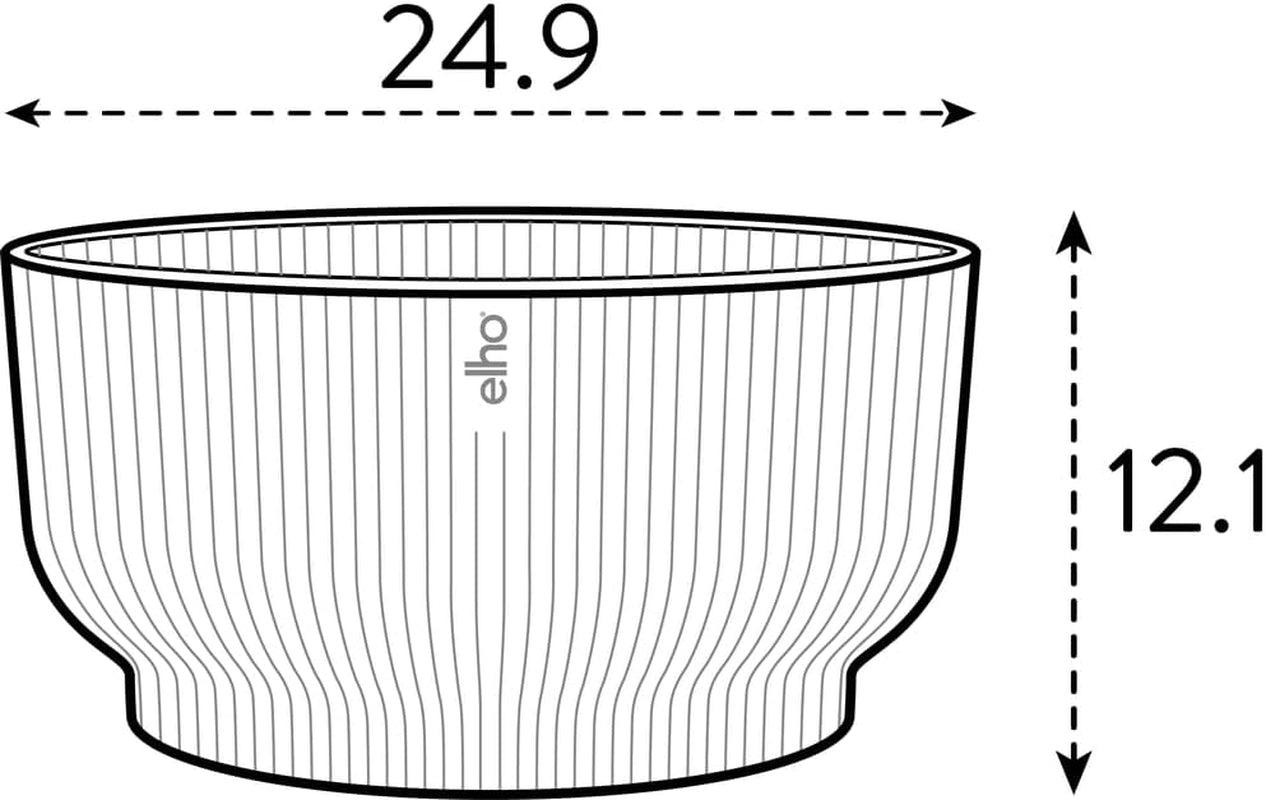 elho Vibes Fold Bowl 25 - Indendørs urtepotter - 100% genbrugsplast - Ø 24,9 x H 12,1 cm - Grøn/Ferngrün