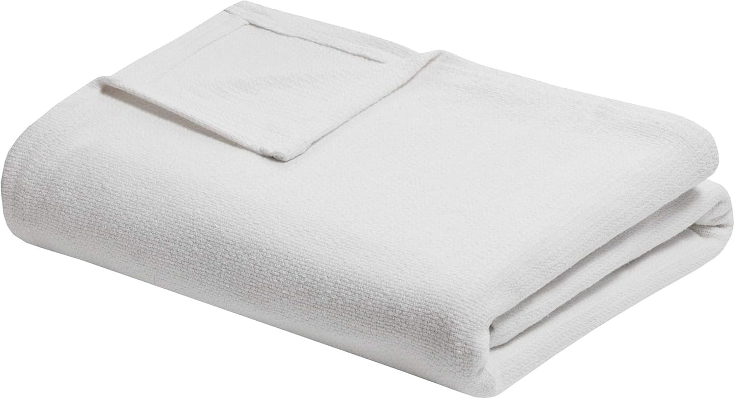 Madison Park Freshspun Wicker bomuldstæppe Twin Grå senge og tæpper Madison Park Cream Color Twin