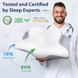 HOMCA Nakkepudepude, Memory Foam Ergonomisk pude 3D-kølepudebetræk til liggende, side- eller liggende stilling, 62 X 41 X 9,5/12,5 cm Cervikale ortopædiske puder Naty Shop