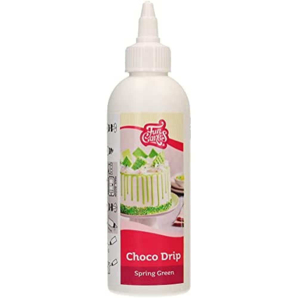 Funcakes Choco Drip Spring Green (Grün): Köstlicher Gesmack, Einfach Zu Verbenen, Perfekt Für Tropfkuchen, Drip Gesmack Nach Schokolade. Wiederverschließbare Packung 180 G. Blanding til bagning og madlavning Naty Shop Standardtitel