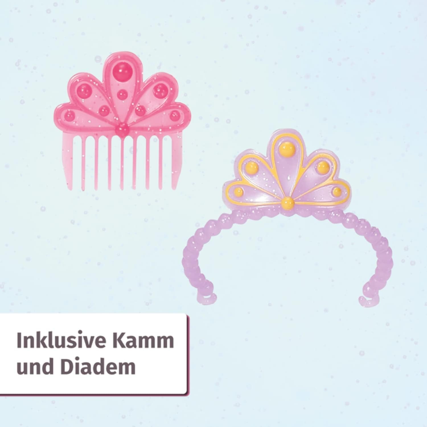 BABY Born Little Sister Mermaid 46 cm Vandtæt havfruedukke med langt hår og bevægelig glitterfinne, inkl. tiara og kam, 833681 Zapf Creation Dolls Naty Shop