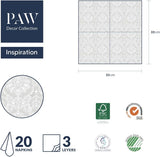 PAW - 3-lags servietter (33 X 33 cm) I 20 stykker I Perfekt til fødselsdage, fester, bryllupper, nadver og helligdage I Farvede papirservietter - særlige lejligheder, ornamenter I Inspiration Classic (guld)