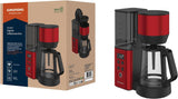 Digital espressomaskine med filter GRUNDIG KM8440, rød, 1000 W, 1,25 liter