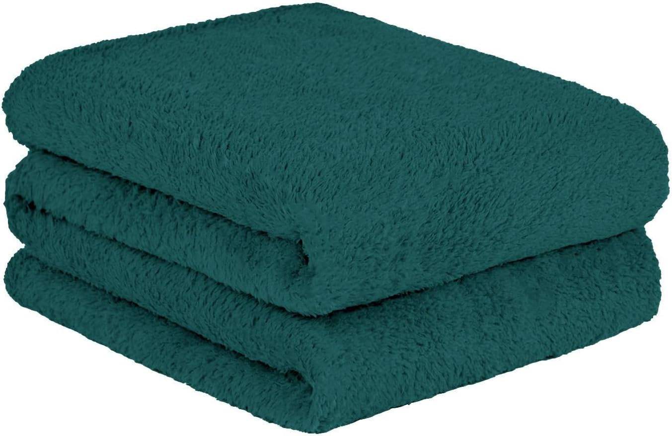 Brentford's Teddy Fleece Tæppe Stort Sengetæppe Plys Super Blød Varm Sovesofa Sengetæppe Sort - 150 X 200 Cm Senge og tæpper Besuche den Brentfords-Store Blå-grøn Grøn 150 X 200 Cm