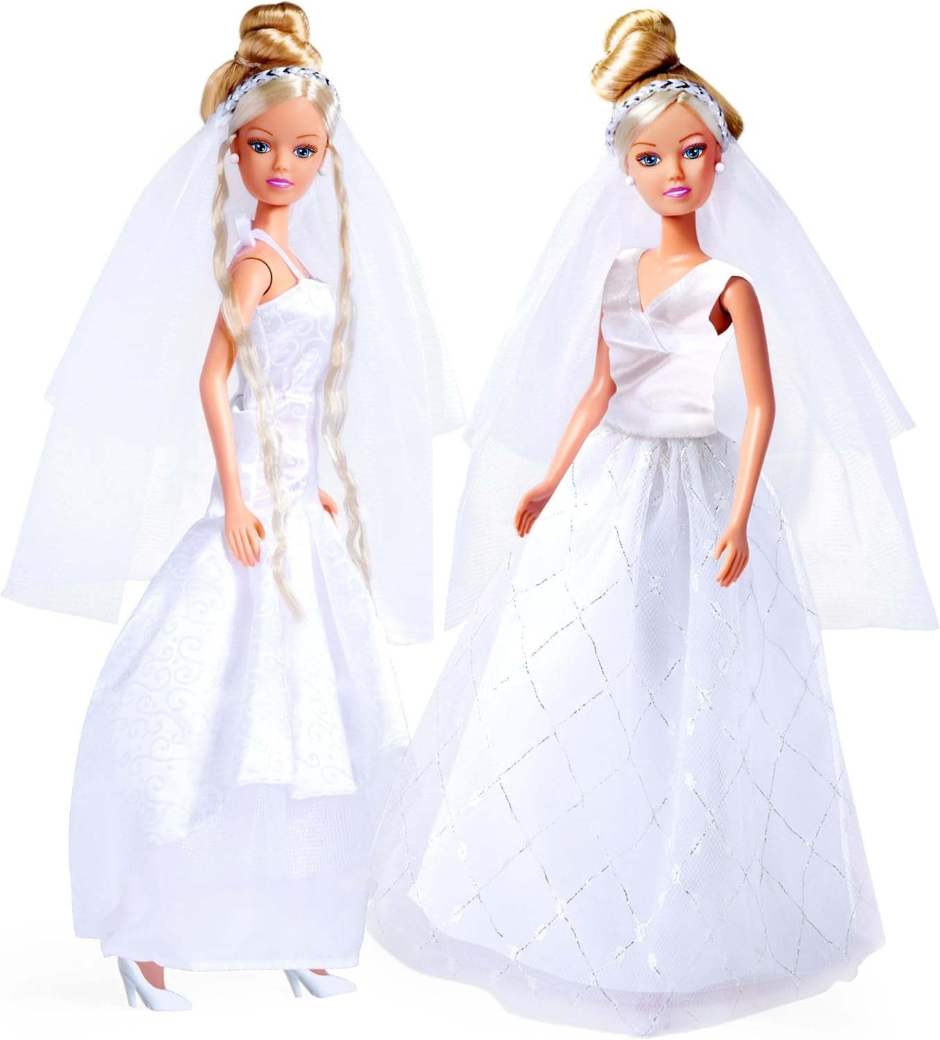 Simba 105733414 - Steffi Love Brudekjole, Assorteret 2 Designs, Kun én vare medfølger, Dukke i en smuk brudekjole, 29 cm, Alders 3+