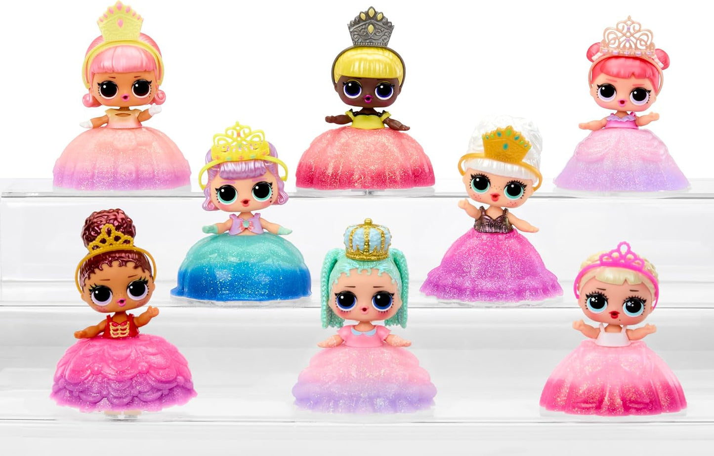 LOL overraskelse! Princess Tots - Inkluderer 1 dukke, pansret emballage, 2 malinger til at skabe en prinsessekjole, 8 dukker til at samle