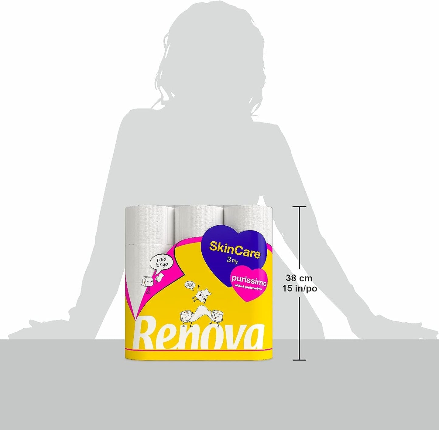 Renova Skincare Purissimo toiletpapir, 12 ruller, hvid
