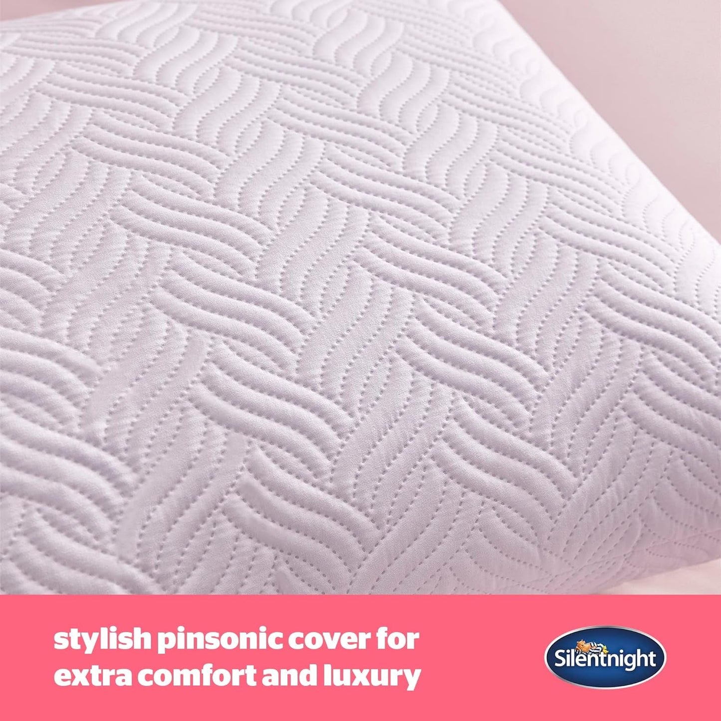 Silentnight Ultimate Pillow - Blød og støttende sengepude med Pinsonic Soft Touch luksus quiltet betræk, maskinvaskbar og allergivenlig til ryg- og sidesover, 1 stk Naty Shop standardpuder