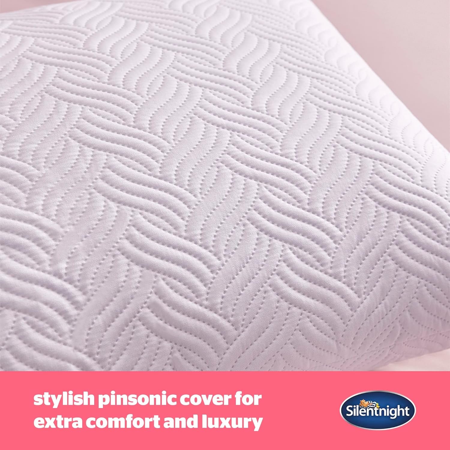 Silentnight Ultimate Pillow - Blød og støttende sengepude med Pinsonic Soft Touch luksus quiltet betræk, maskinvaskbar og allergivenlig til ryg- og sidesover, 1 stk Naty Shop standardpuder