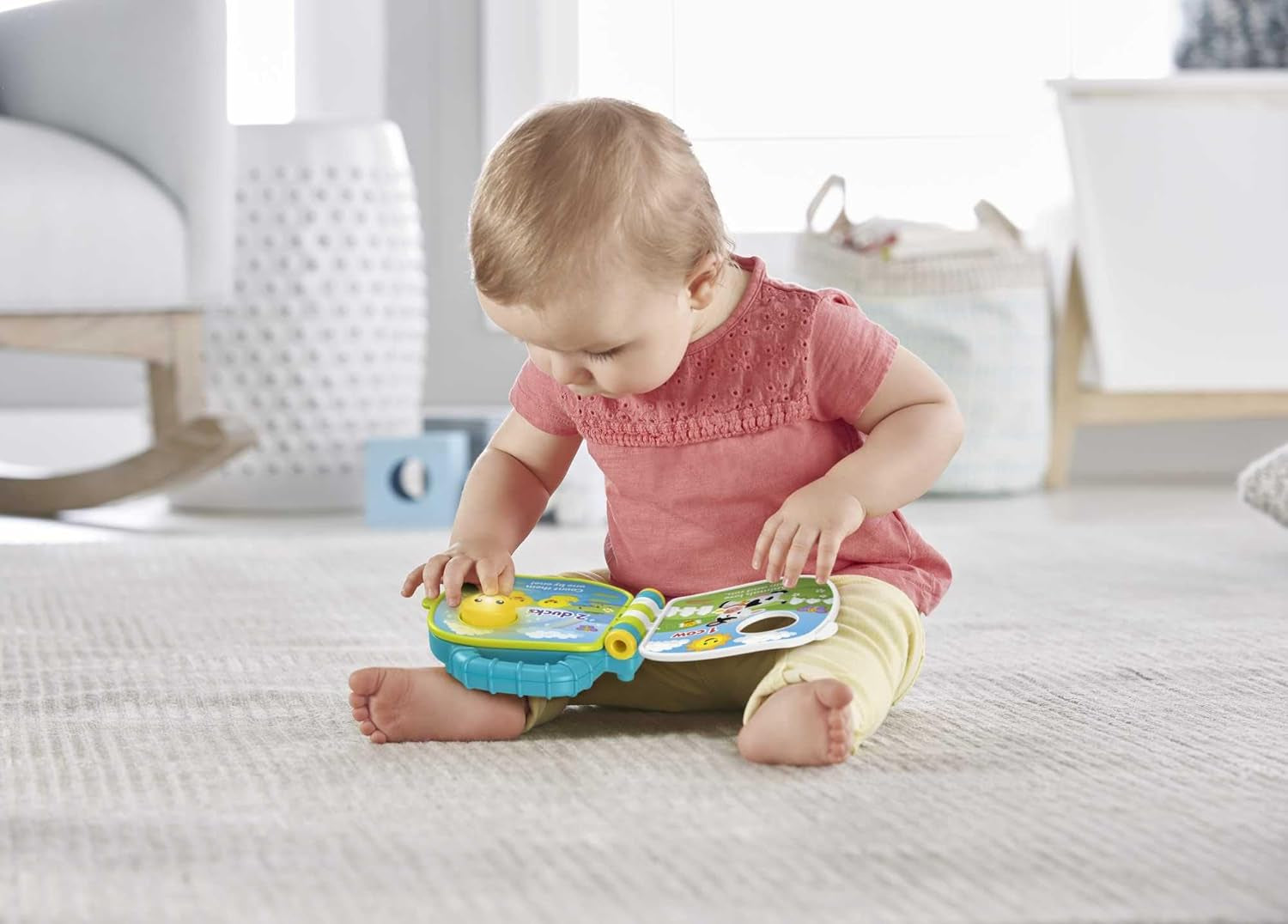 Fisher-Price Musical Animal Friends Sangbog | Babylegetøj fra 6 måneder, 1 år til piger og drenge | Børnelegetøj | Musikbog med lyde og lyseffekter | Pædagogisk legetøj (tysk), GFP29 Jucarii Bebe Naty Shop