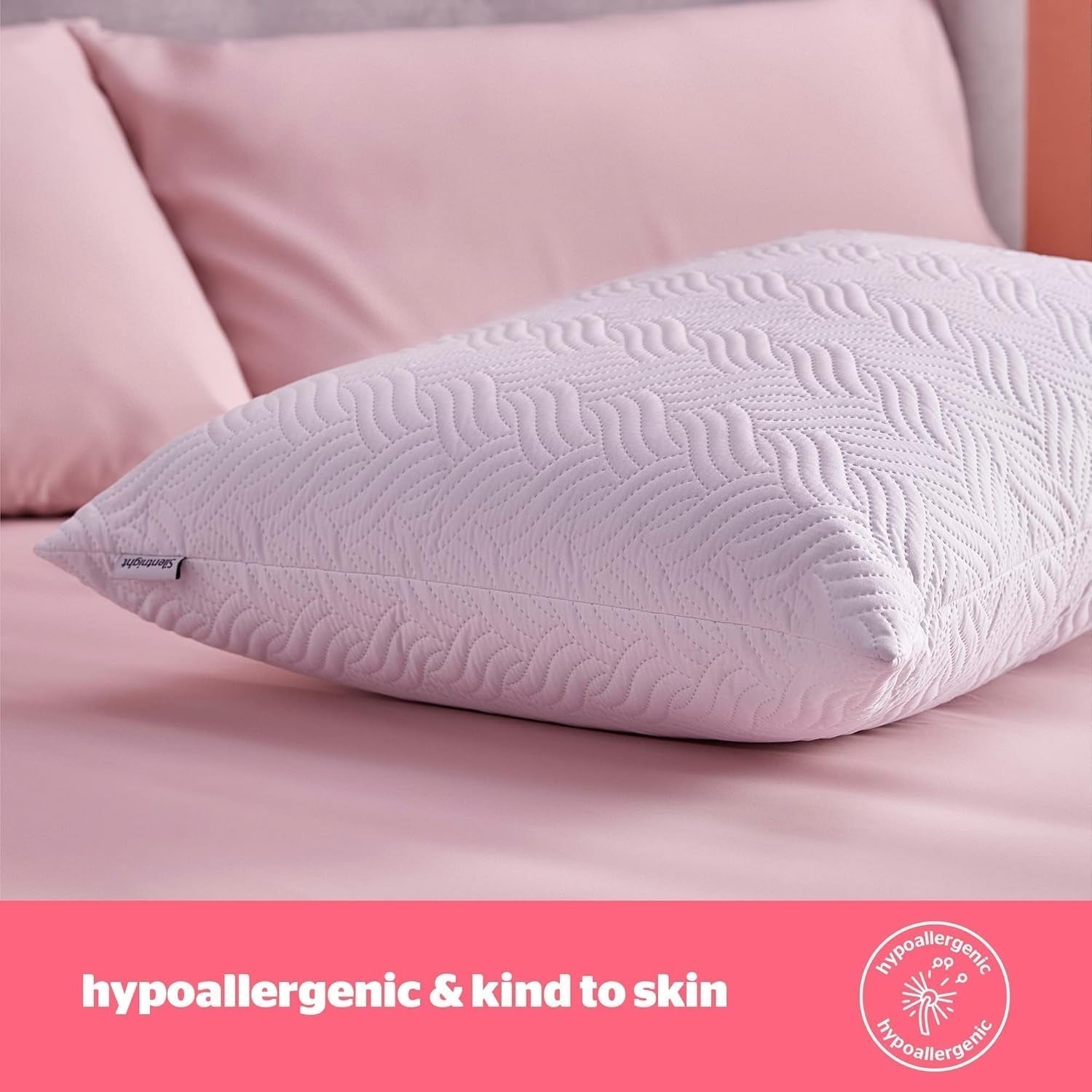 Silentnight Ultimate Pillow - Blød og støttende sengepude med Pinsonic Soft Touch luksus quiltet betræk, maskinvaskbar og allergivenlig til ryg- og sidesover, 1 stk Naty Shop standardpuder