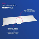 Bleu Calin Flad svamp lavet af memoryskum og polyesterfiber, hvid 160 X 40 cm Naty Shop standard puder