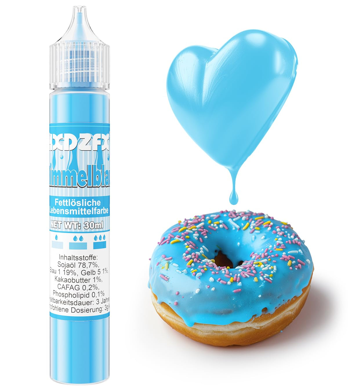 Fedtopløselig madfarve - 30 ml koncentreret oliebaseret madfarve til chokolade madfarvesæt til kagedekoration, fondant, smørcreme, bagning, håndværk (marineblå)