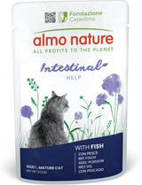 Almo Nature Functional - Tarmhjælp - Vådfoder til voksne og modne katte med følsomme tarme - med fisk - understøtter mikrobiomet - 70 g (pakke med 30)