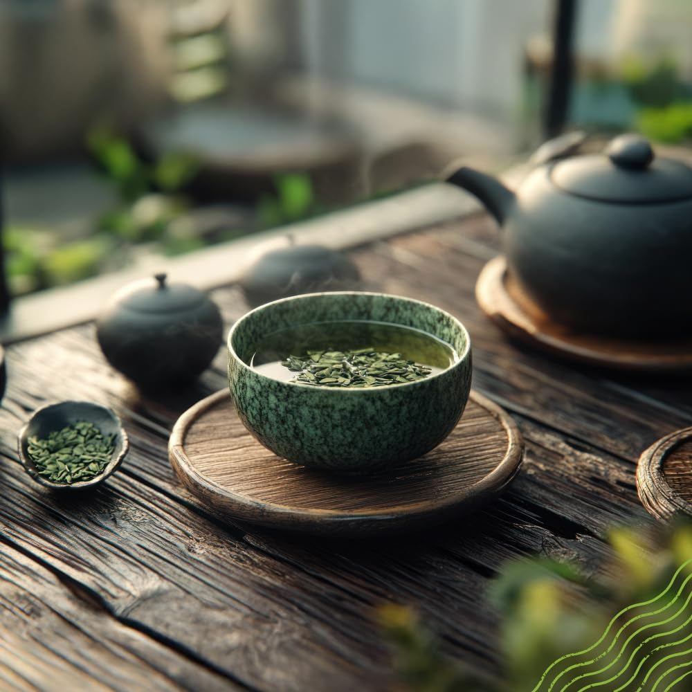 Naturalebio Japansk Sencha te - 200 g Økologisk grøn te - 100% ren og naturlig Sencha grøn te - løse blade fra den første høst - økologisk produkt dyrket i Japan