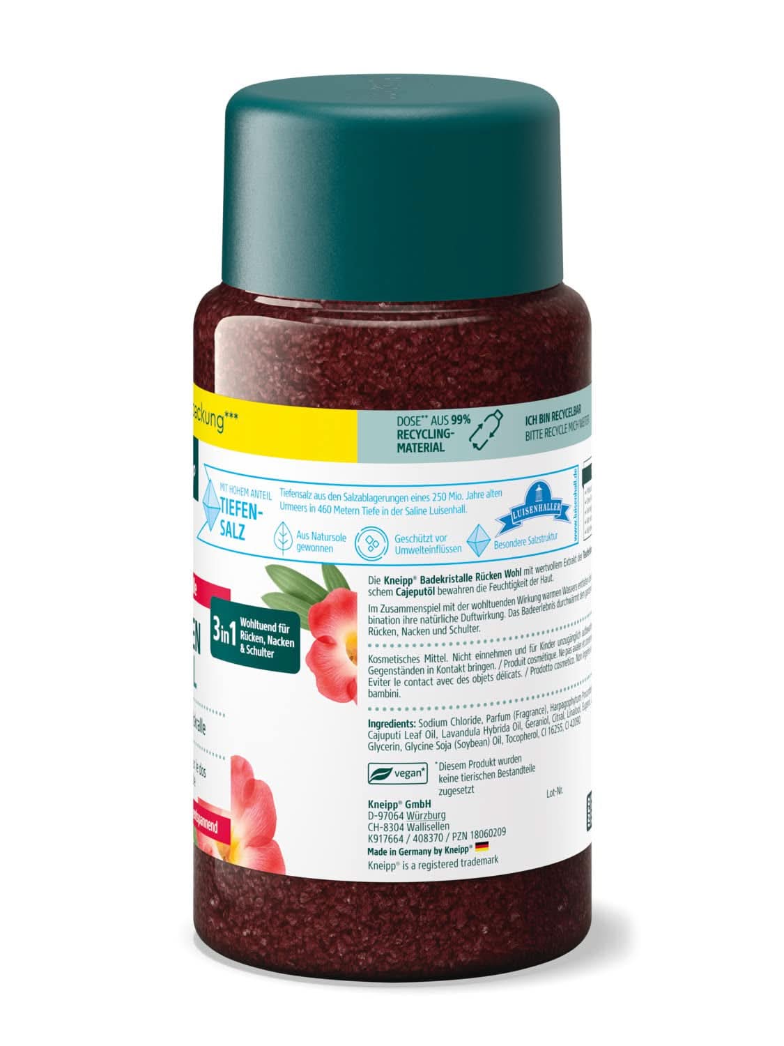 Kneipp-badesalt med Djævleklo-ekstrakt - Naturligt Luisenhall-salt og lavendel og Cajeput æteriske olier til nakke og skulder - 600G brusebad og bad Naty Shop