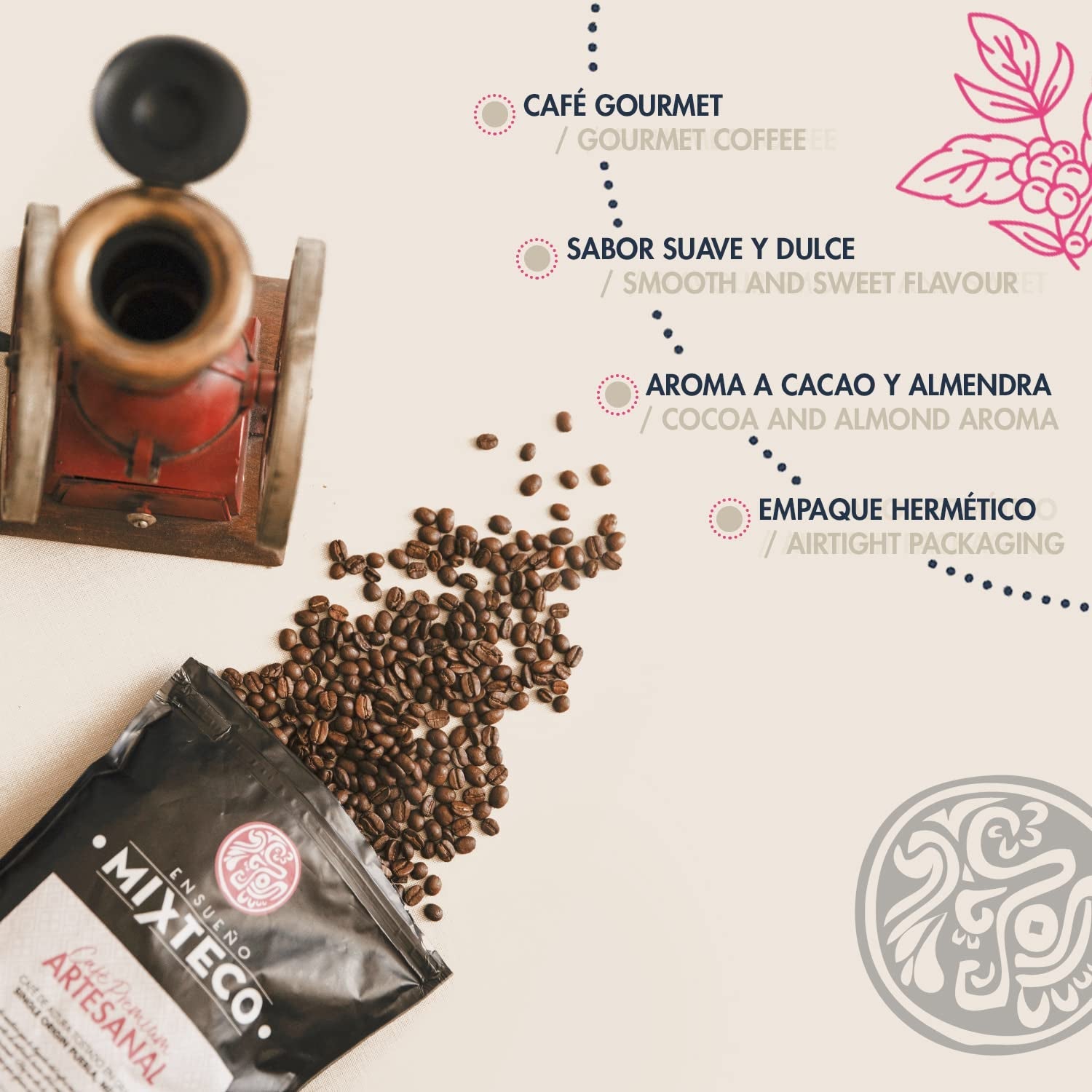 Brændte Arabica kaffebønner | 500 g med strejf af kakao og mandler | Fra en traditionel kafferister | Delikat smag