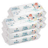 BIOLANE - Babyvådservietter til ansigt og hænder - Pakke med 6 - 384 servietter (6 x 64 cm) - Renser og beskytter - Toiletartikler - Hypoallergen - Til følsom hud - 97 % naturlige ingredienser - Lavet