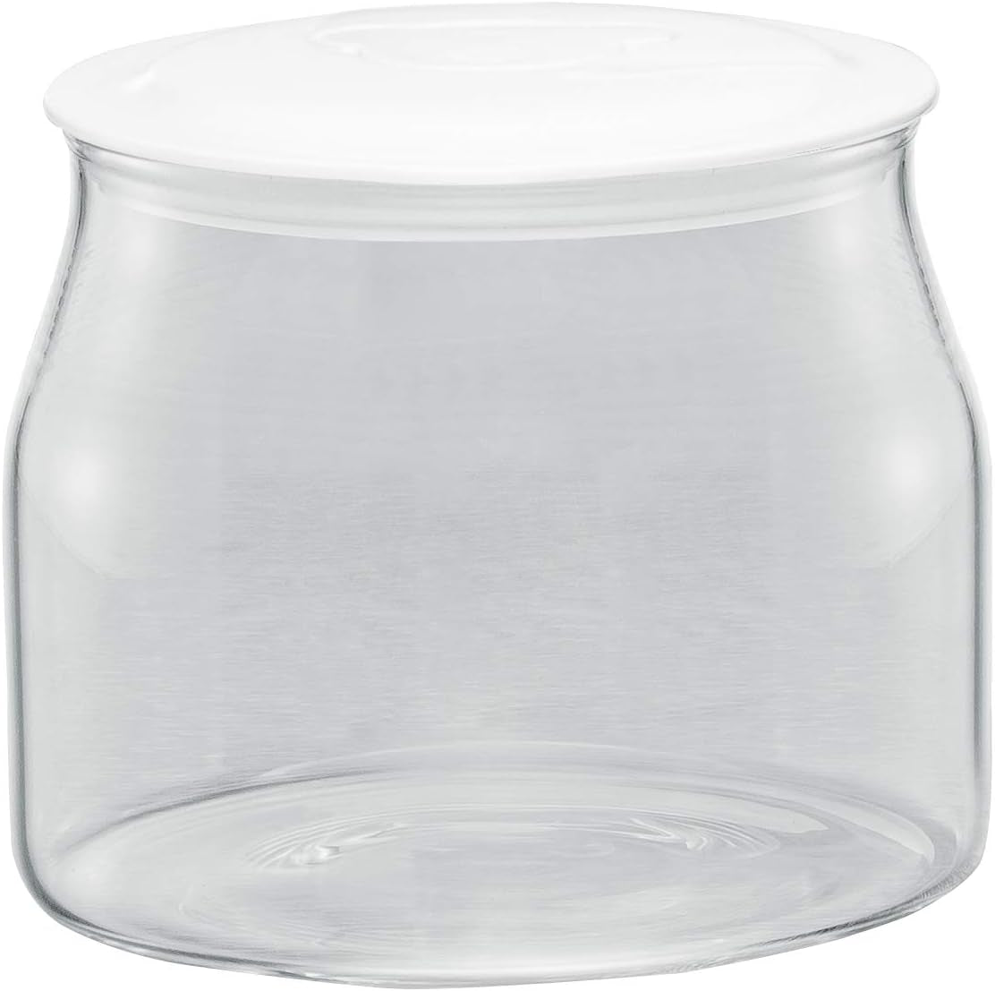 Rommelsbacher JG 1 erstatningskrukke til yoghurt- og flødeostmaskine JG 80-1,2 liter med låg (pakke med 2) Naty Shop Fødevareopbevaringskasser Klar/hvid 1 stk (pakke med 1)