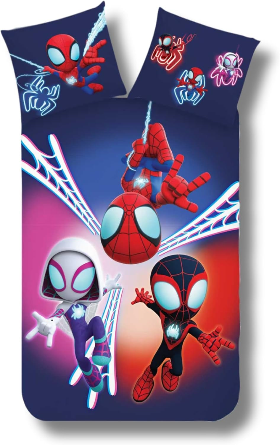 Børnesengetøj til piger og drenge tegneserie 100 % bomuld Sengetøj - Kids Naty Shop Spidey