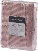 Madison Park 100 % egyptisk bomuld åndbar dyne tæppe Premium strik Luksus sæson letvægtsbetræk til sengesofa og sofa fuld/queen seng Rose Naty Shop dyner og dyner