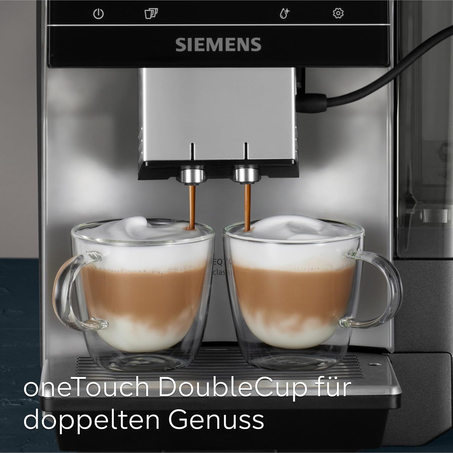 Automatisk espressomaskine Siemens EQ700 classic TP715D01, app-kontrol, koldbryggning, intuitiv touch-display, op til 10 individuelle kaffekreationer som favoritter, automatisk damprensning, 1500 W, sølvgrå