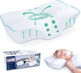 SAHEYER Ortopædisk pude Nakkestøtte Pude Hovedpude Ergonomisk nakkepude Sidesovepude 60 X 40 X 13/11 cm Memory Foam Pude til Side Sleeper Ryg Mave Ortopædiske livmoderhalspuder Naty Shop Pearl White