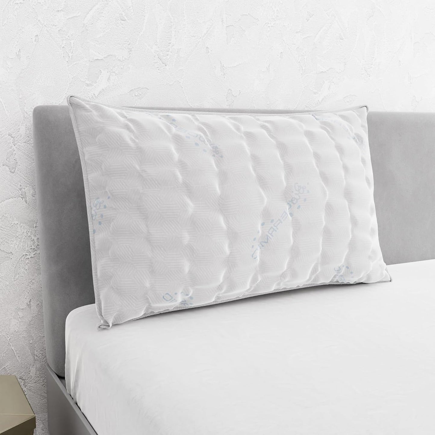Italiensk sengetøj MB Home Italia, pude, biokeramik, lysegrå, 45 x 75 cm Naty Shop standardpuder