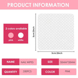 330 Stück Fusselfrei Nägel Wattepads, Fusselfreie Nageltücher, Nagel Wischtücher Wattepads, Nagelleck Entfernen Für Cleaner Gelnägel Nail Wipes Pads (Weiß)