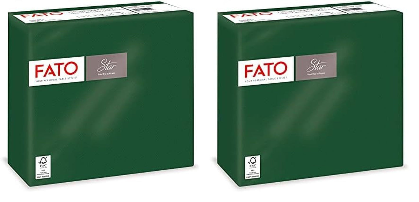 - Blødhed og blødhed engangspapirservietter 40 pakke vævsstørrelse 38X38 4 fold 2 lag skovgrøn 100 % rent cellulosepapir Fsc-certificeret (2 pakke)