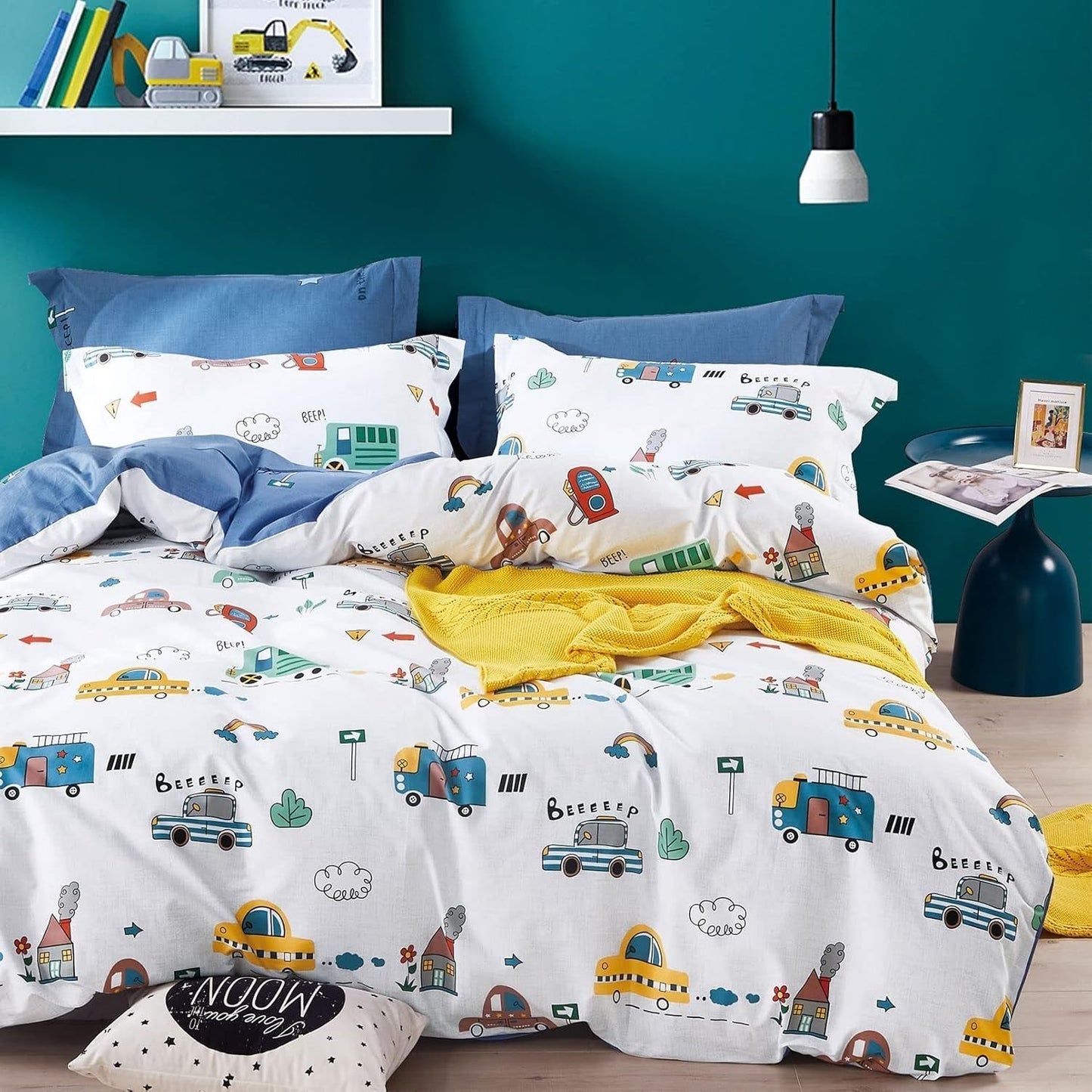 Sengetøj til børn drenge med forskellige mønstre, 100% bomuld Sengetøj - børn Naty Shop Auto (model 2) 100 X 135 cm