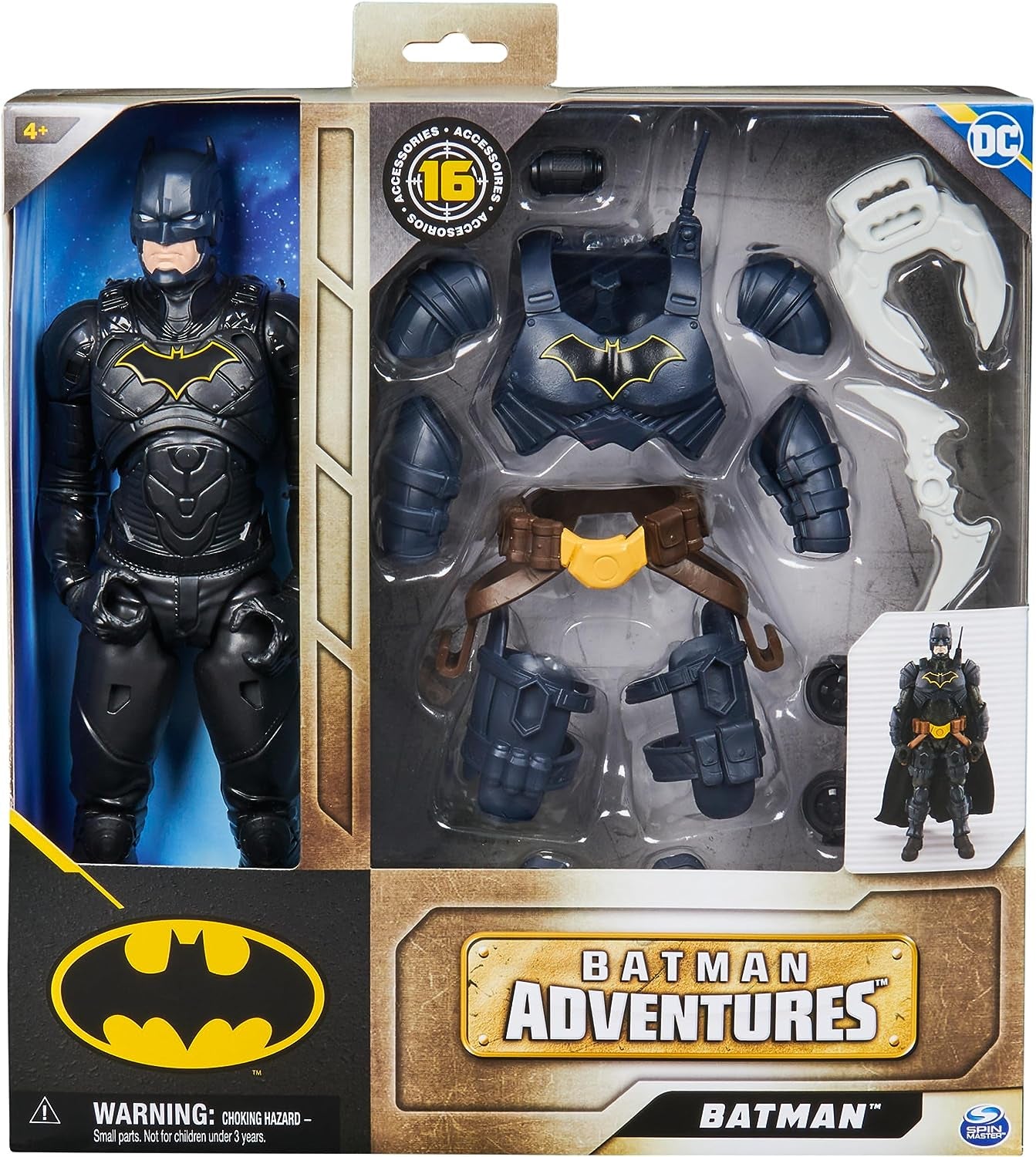 DC Batman Adventures Action Figur, 30 Cm - Med 16 stykker udstyr og fuldt bevægeligt til spændende eventyr og actionfyldte stunts, legetøj til børn fra 3 år og opefter Actionfigurer Naty Shop