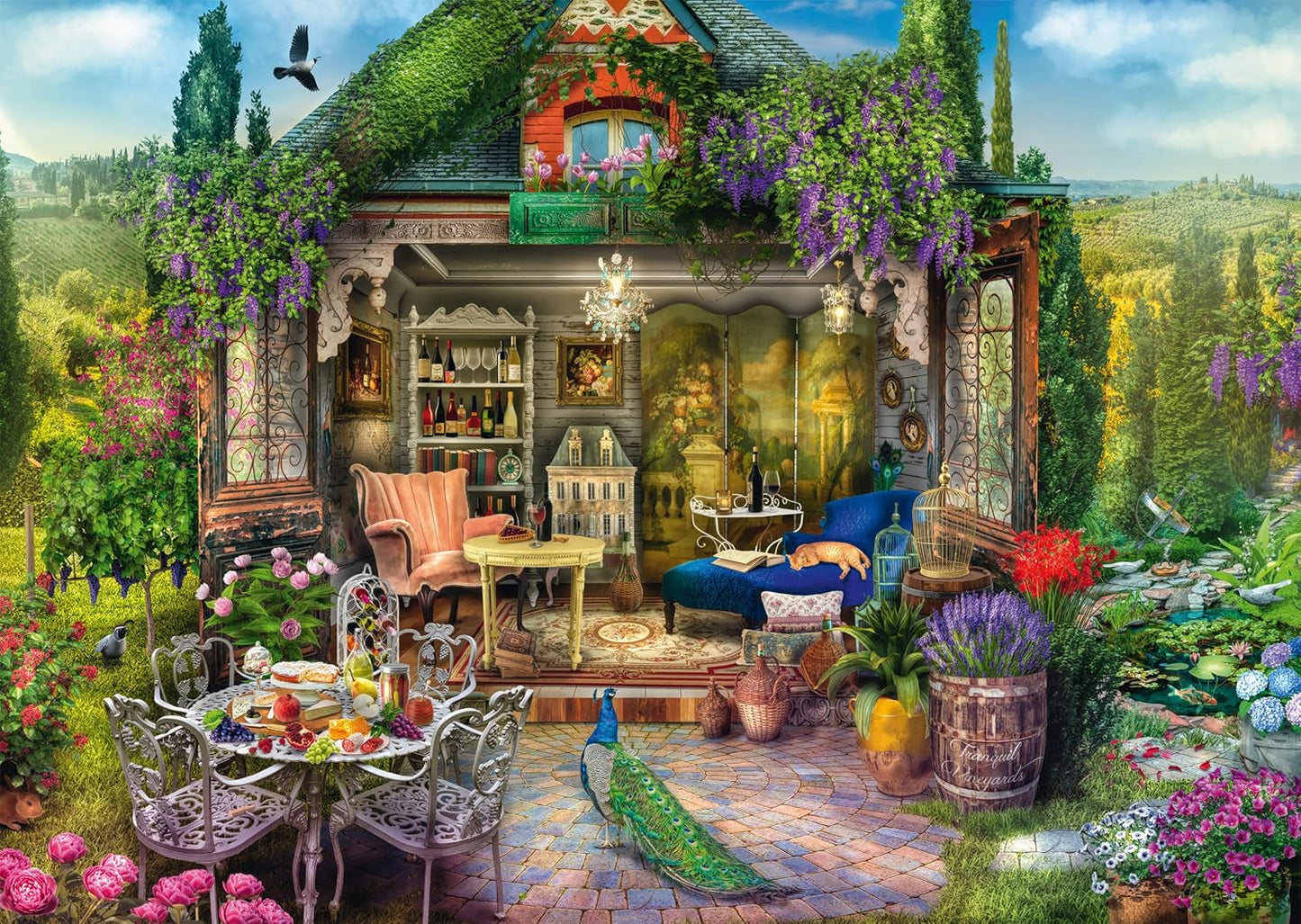 Schmidt Spiele 59794 Havehus i vinmarkerne, puslespil 1000 brikker Puslespil Naty Shop
