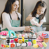 Madfarve 9 x 10 ml, flydende madfarve - madfarvesæt til dekoration af kager, macarons, donuts, fudge, glasur, DIY-sæber, is, sæbefarve, sprøjtepistolfarve