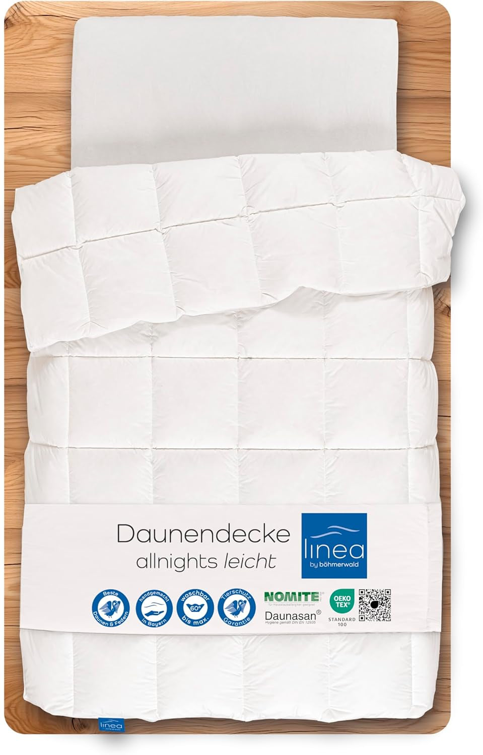 Allnights - Letvægtsdyne, 135X200, 100 % nye fjer og dun, Velegnet til allergi, Vaskbar op til 60°C, Made in Germany Dyner og dyner Naty Shop 135 X 200 Cm Termisk Klasse Light