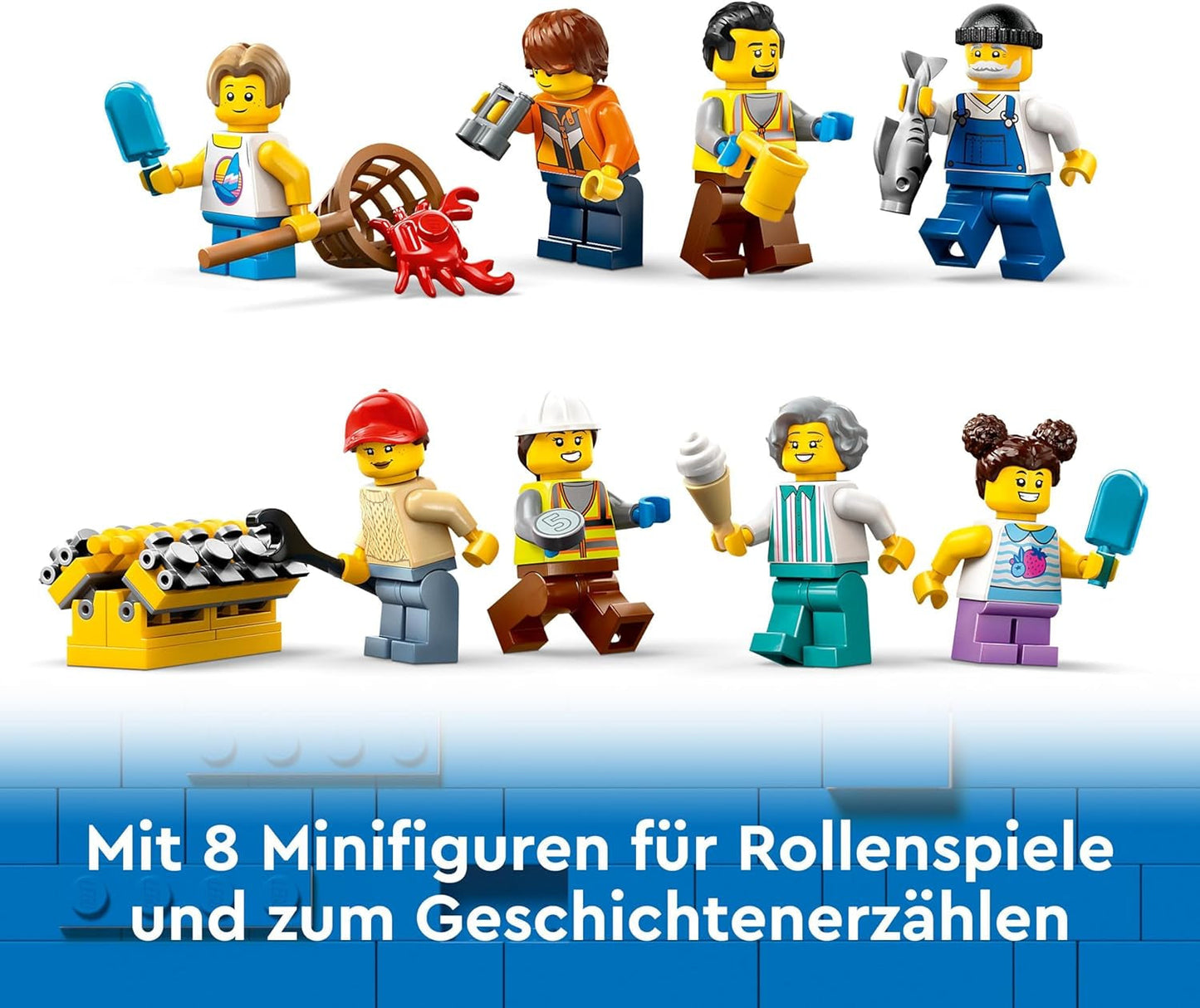 LEGO City havn med fragtskib, byggelegetøj til drenge og piger fra 8 år, gaveide til børn, containerkran, legetøjsskib og 8 minifigurer 60422 Byggesæt Besuche den LEGO-Store