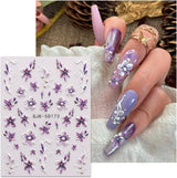 JMEOWIO 3D Nagelsticker Blumen Nail Art Sticker Selbstklebend Nagelaufkleber 5D Stereoskopisk Frühling Sommer Dekoration Nageldesign Zubehör 4 Blatt
