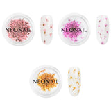 NÉONAIL Nail Art Flowers Set - Trockenblumen - Getrocknete Blumen - Nageldesign Zubehör - Nageldekorationen - Getrocknete Blüten - Negle Decoration - Gelnägel Zubehör - 3 Farben - Rosa, Lila, Orange
