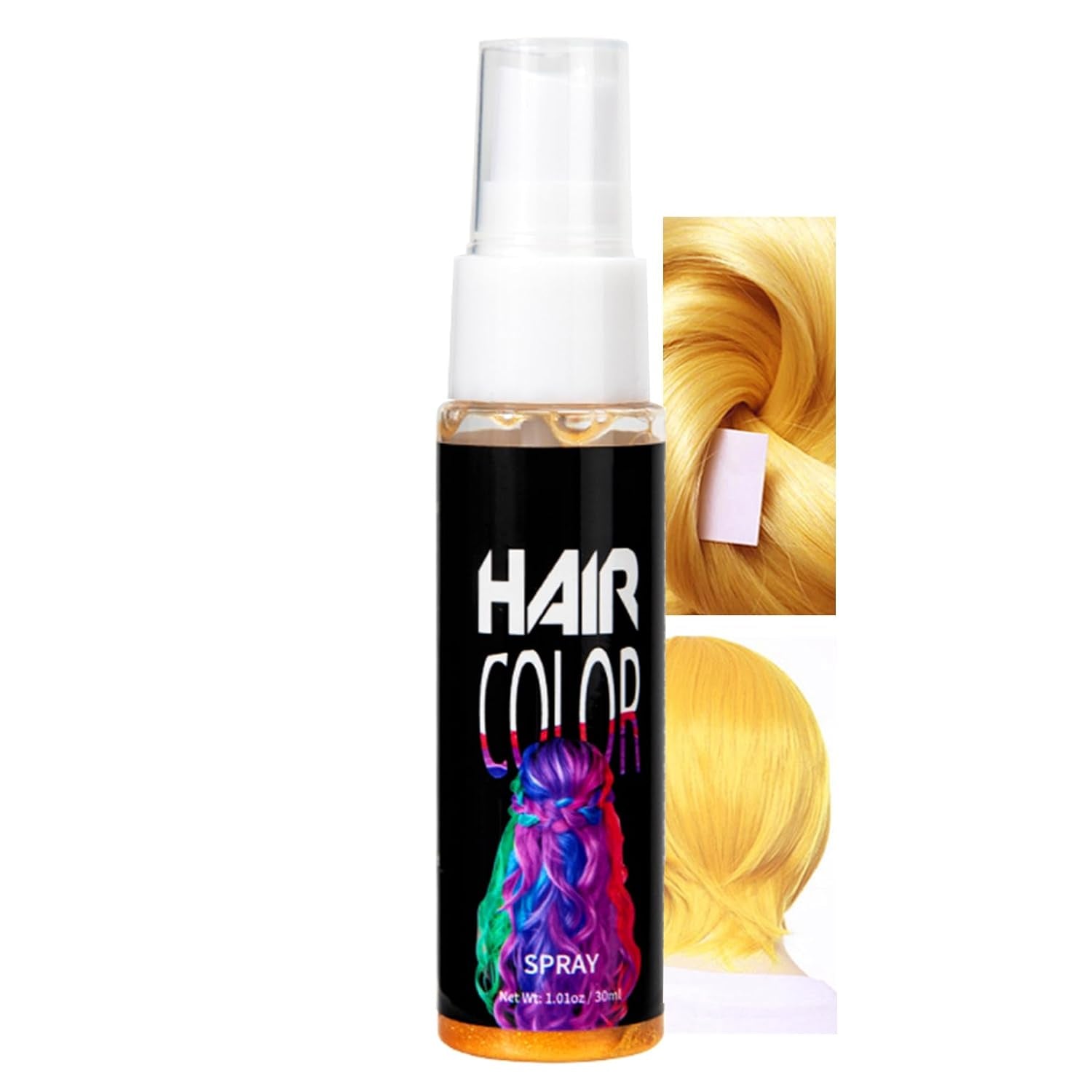Hårsprayfarve, midlertidig rød spray hårfarve, rød farvet hårfarve, vaskbar hårfarve, livlig rød hårfarve spray, øjeblikkelig hårfarve, hårfarve til karneval, halloween, cosplay, festhårfarve Naty Shop Gold 30 ml (1 pakke)