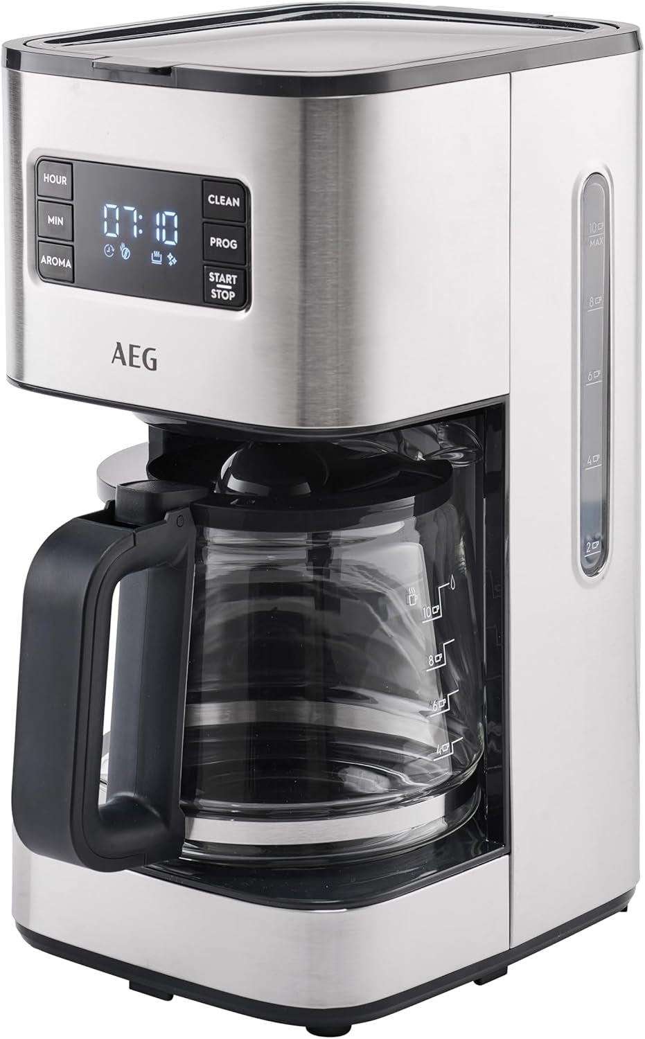AEG Deli 5 espressomaskine, 1,5 l, programmerbar timer, holde varm funktion, sikkerhedsstop, vandstandsindikator, optimal dosering, anti-dryp funktion, rustfrit stål, CM5-1-6ST