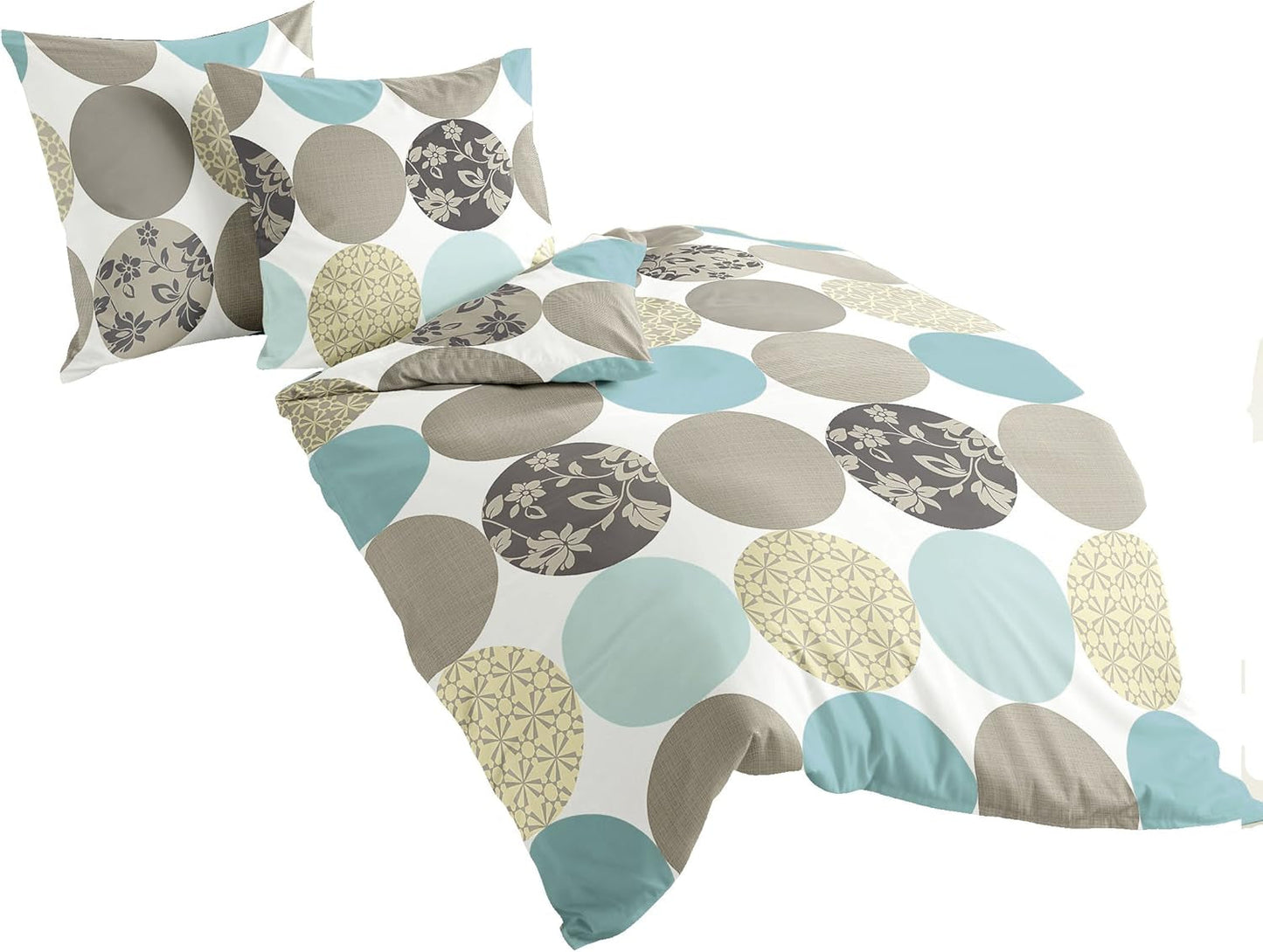 Bierbaum sengetøj, maco-satin, Designet i Tyskland, model 6383 turkis 02, 155X220 Cm + 80X80 Cm, komfortstørrelse Senge og tæpper Besuche den Bierbaum-Store Turkis 200X200 Andre prøver