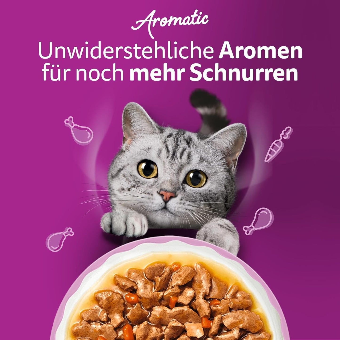WHISKAS Våd aromatisk kattefoder i sauce 40 x 85g Udvalg af fisk