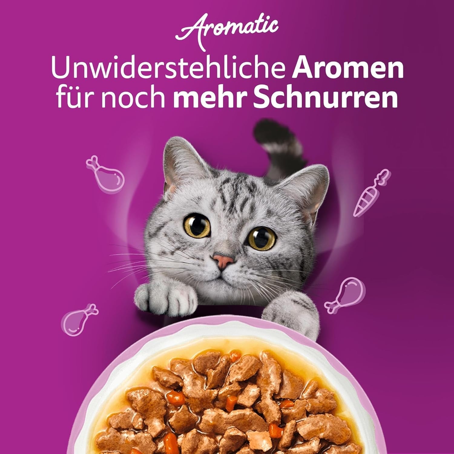 WHISKAS Våd aromatisk kattefoder i sauce 40 x 85g Udvalg af fisk